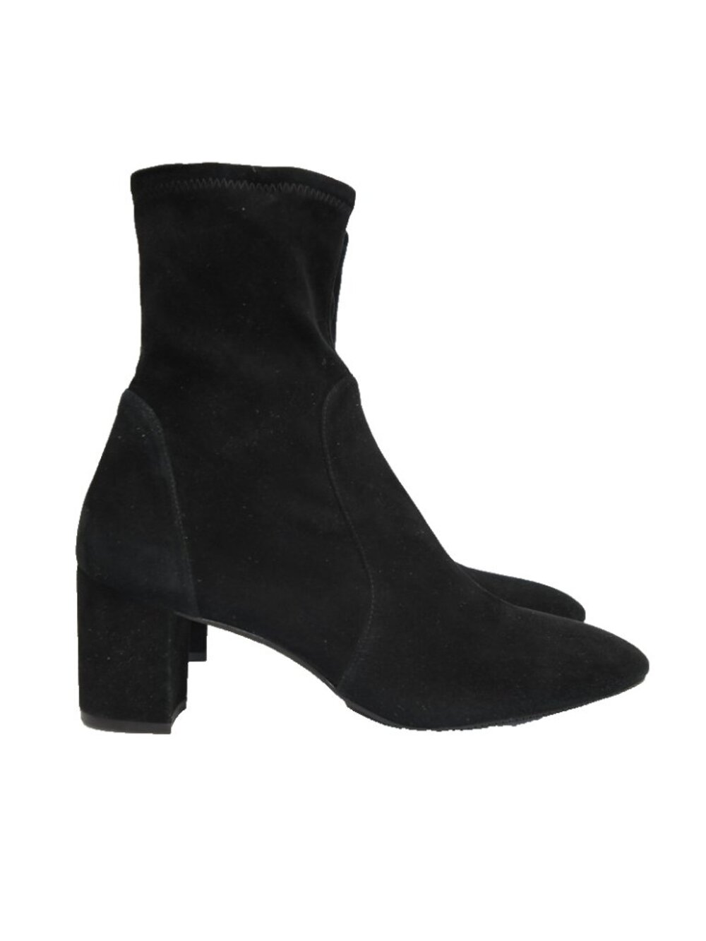$650 STUART WEITZMAN Yuliana Stretch Suede SOCK Booties BLACK 8 B (PD24)